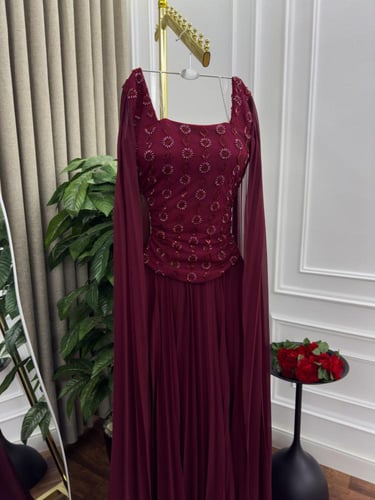 فستان سهره برغندي