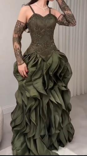 فستان سهره زيتي