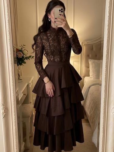 فستان العيد بني