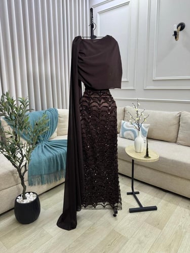 فستان سهره بني