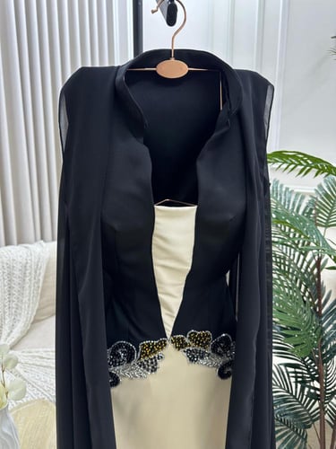 فستان سهره اسود مع ابيض