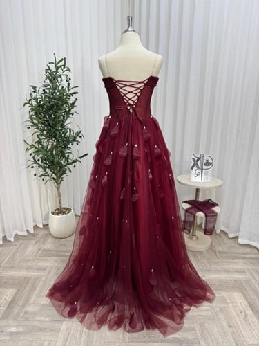 فستان سهره عنابي