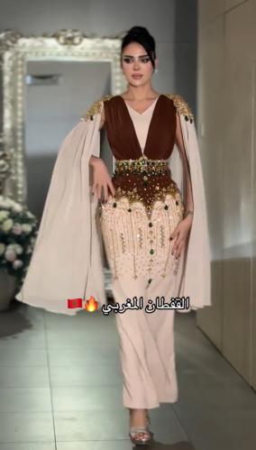 فستان قفطان بني