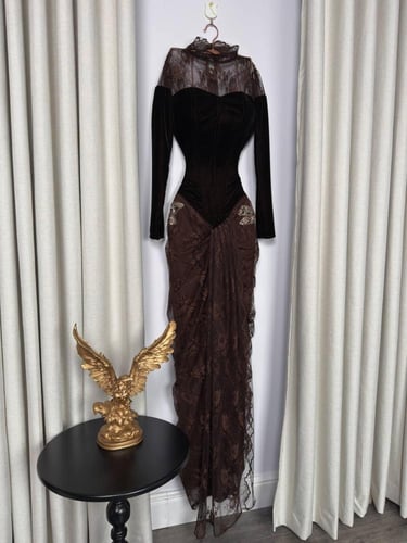 فستان سهره بني