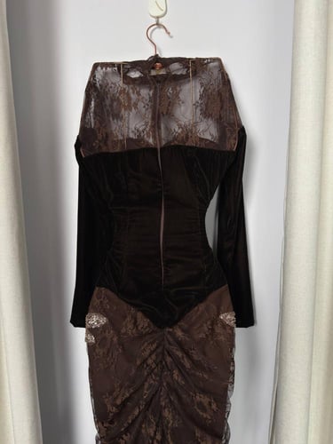 فستان سهره بني