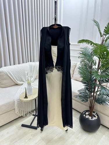 فستان سهره اسود مع ابيض