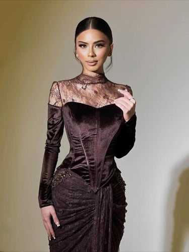 فستان سهره بني