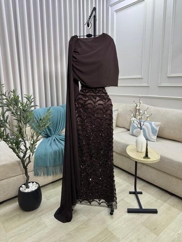 فستان سهره بني