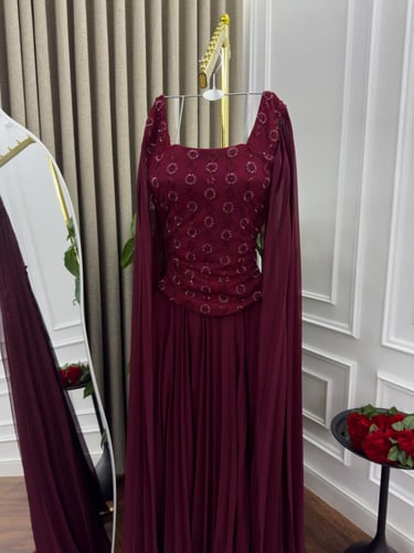 فستان سهره برغندي