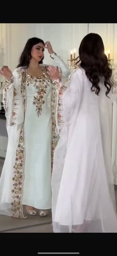 جلابيه إمارتيه شيفون قطعتين