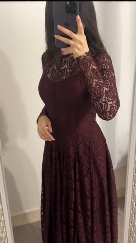 فستان سهره عنابي