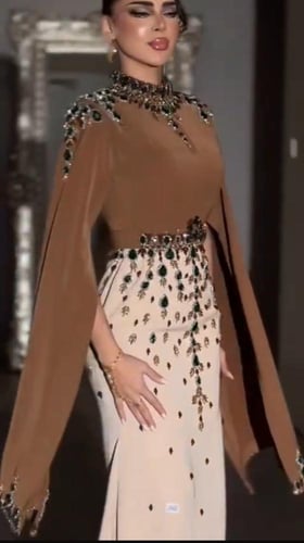 فستان سهره بني بيج