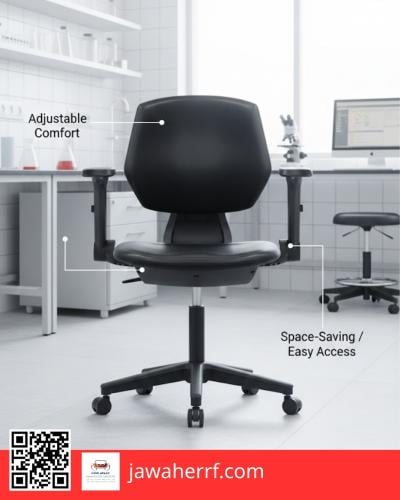 كرسي مختبر مع مسند يد قابل للنزول