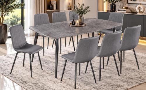 طاولة طعام خشب 8 كرسي GREY/GREY