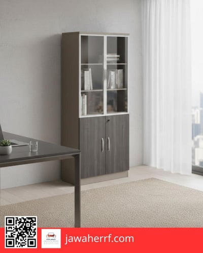 دولاب مكتبي 2 درفة لون بني او رصاصي او اسود او ابي...