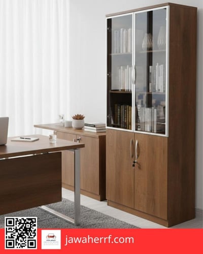 دولاب مكتبي 2 درفة لون بني او رصاصي او اسود او ابي...