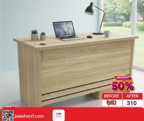 مكتب ميلامين 140 سم لون ابيض او لون بيج او لون بني