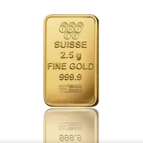 سبيكة ذهب عيار 24 بوزن 2.5 جرام