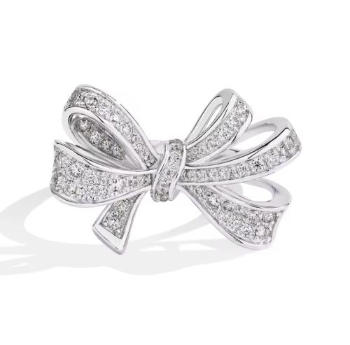 A ring of sterling silver set with moissanite