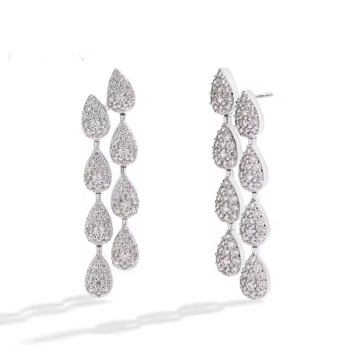Luxury earrings for occasions encrusted with moissanite diamonds