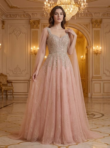 Evening dress lace with tulle
