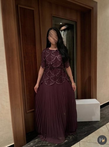 Chiffon dress broken purple