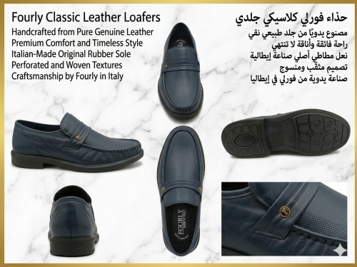 The Fourly Shoes ITALY Navy blue T201 Premium Leat...
