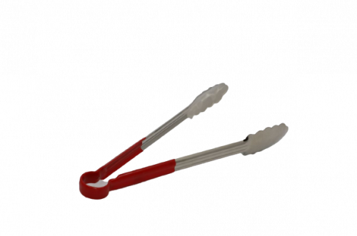 ملقاط طعام استيل يد احمر