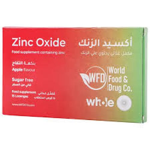 WHOLE ORANGE ZINC OXIDE LOZENGES APPLE FLAV. 15's