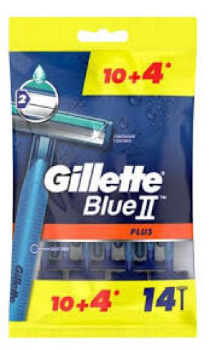 GILLETTE DISPOSABLE RAZORS BLUE2 PLUS 10+4s 32514