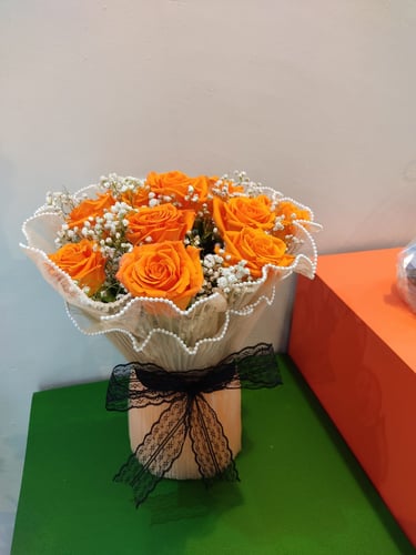Classic Orange Rose Bouquet/باقة ورد برتقالي كلاسي...
