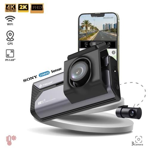 TE-D343 داش كام تيكار ثلاث كاميرات سوني 4K خلفية 2...