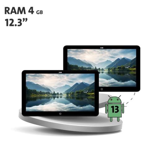 HR-128CO شاشتين رودماستر مسند أندرويد 13 + 12.3 ان...