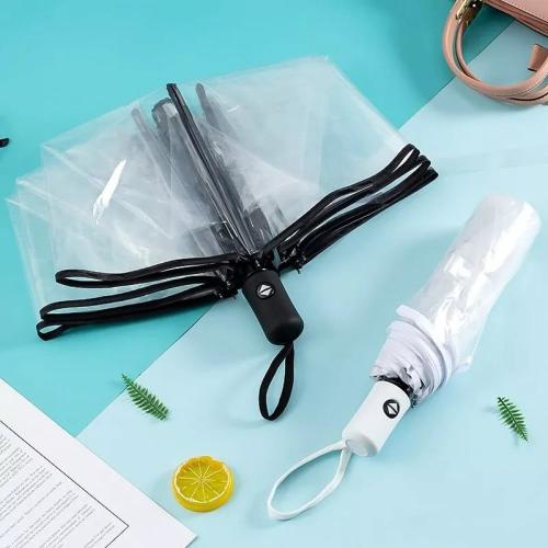 مظله للمطر شفافه، قابله للطي بحجم صغير بدون أخذ حي...