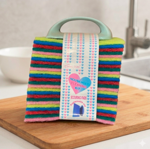 Cleaning brush set with handle