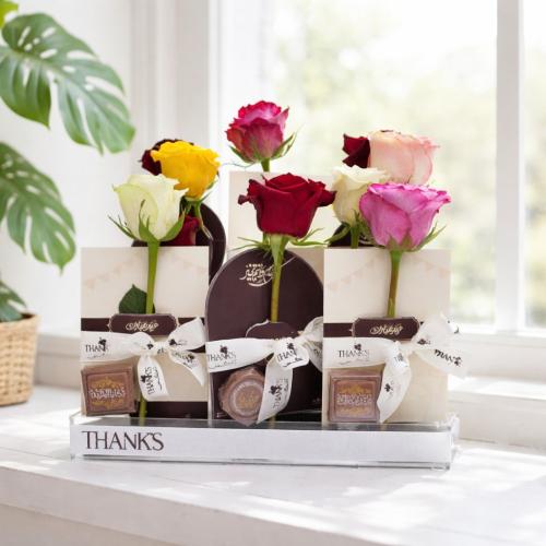 Eid giveaways: 10 Chinese-style roses and Belgian chocolates