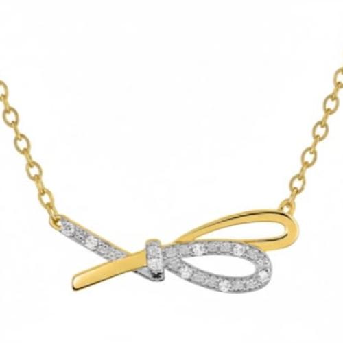 - Gold-plated necklace with zirconia