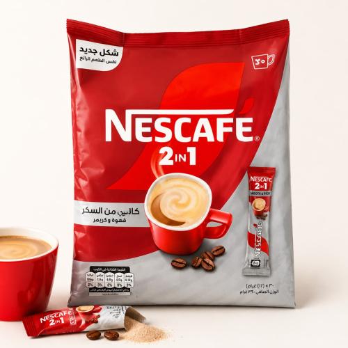 نسكافية 1*2 خالي من السكر 30 ظرف (نستلة)