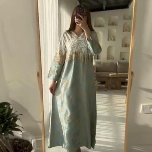 جلابية مناسبات لونين