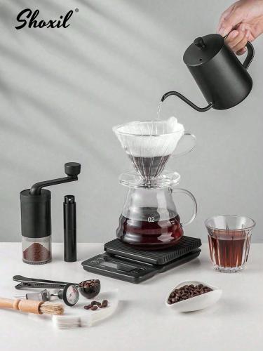 طقم تحضير القهوة المختصة V60 بالتنقيط مع إبريق محمول وملحقات القهوة للسفر والتخييم