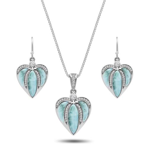 تعليقة و حلق قلب لاريمار