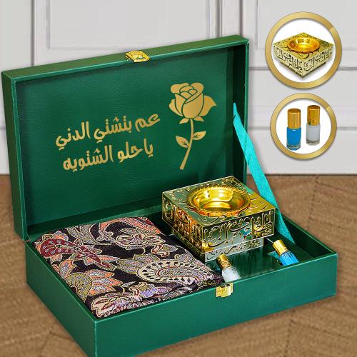 شال نسائي كشميري داخل بوكس راقي هدايا الشتاء