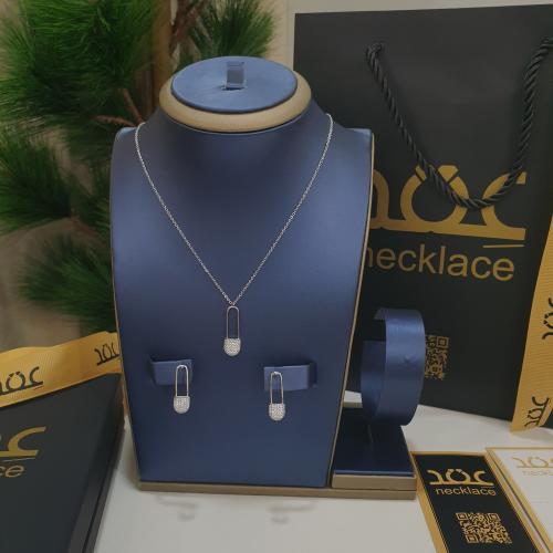 طقم زركون ناعم أنيق تصميم تيفاني المشبك