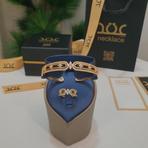 سوارة مع خاتم ناعم أنيق زركون