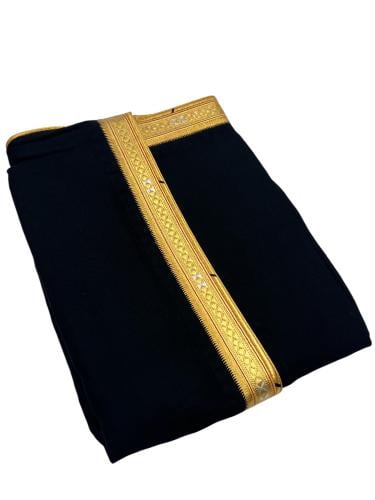 مشلح كشميري أسود مربوع خاص يدوي