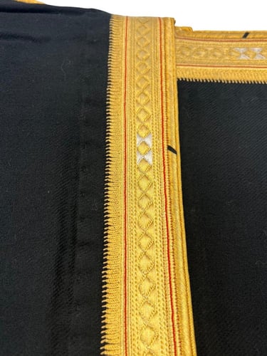 مشلح كشميري أسود مربوع خاص يدوي