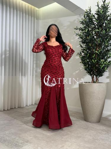 فستان سهرة فاخر لونين