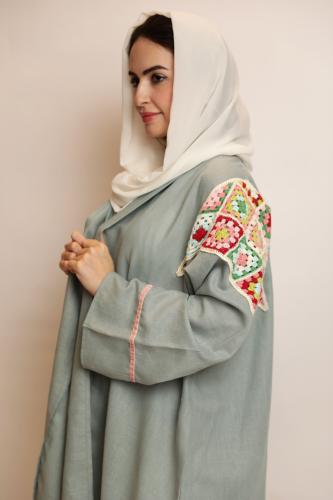 Colorful blue abaya