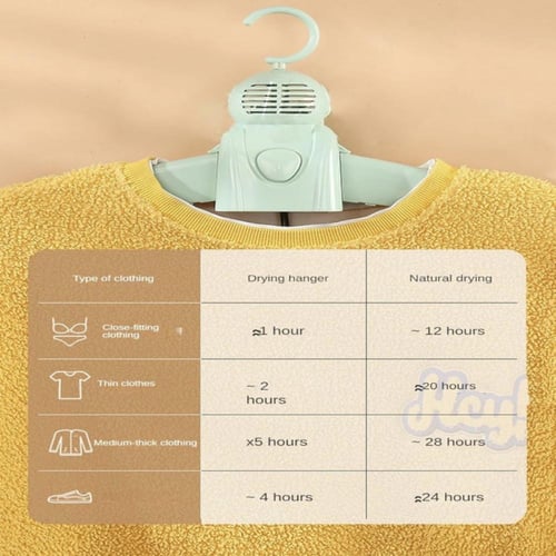 مجفف ملابس وأحذية محمول 2 في 1 أبيض.