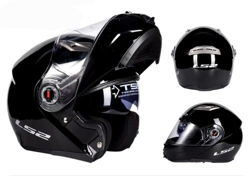 خوذة ls2 اوبن فيس FF370 (اسود لامع)